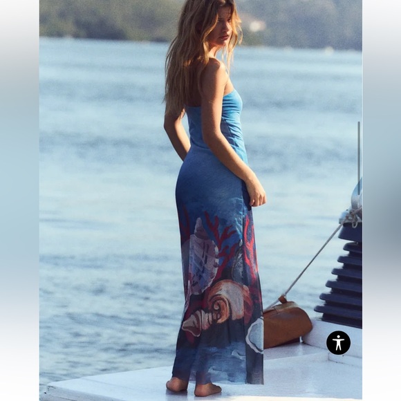 Zara Printed Tulle Dress - Picture 2 of 8